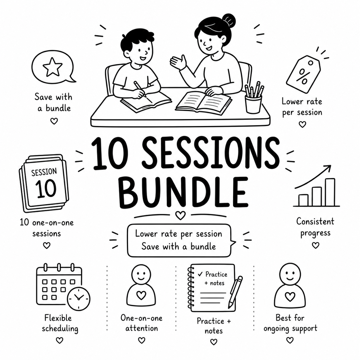 10 session in-person tutoring bundle